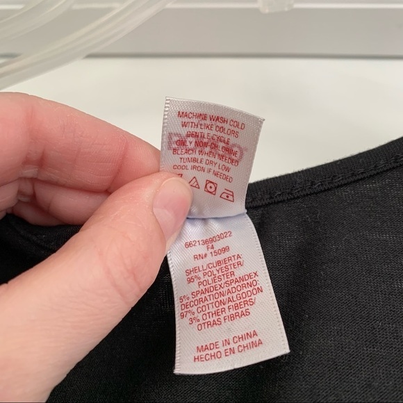 BONGO Black Crop Crochet Boxy Tank Top Loose Flowy Fit size Small - Picture 3 of 6